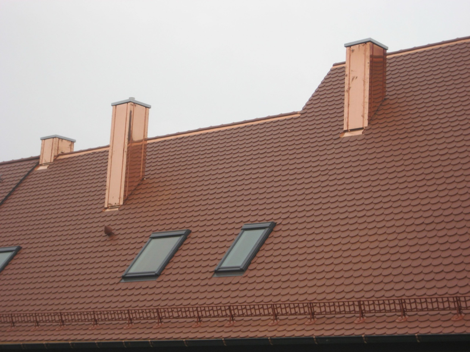 Kupfer Kaminverblechung mit hochwertiger Optik